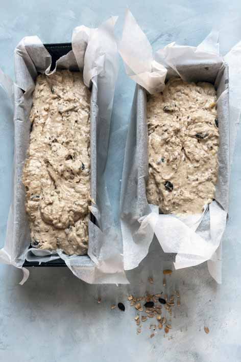 Die angegebene Menge reicht für 2 Brote