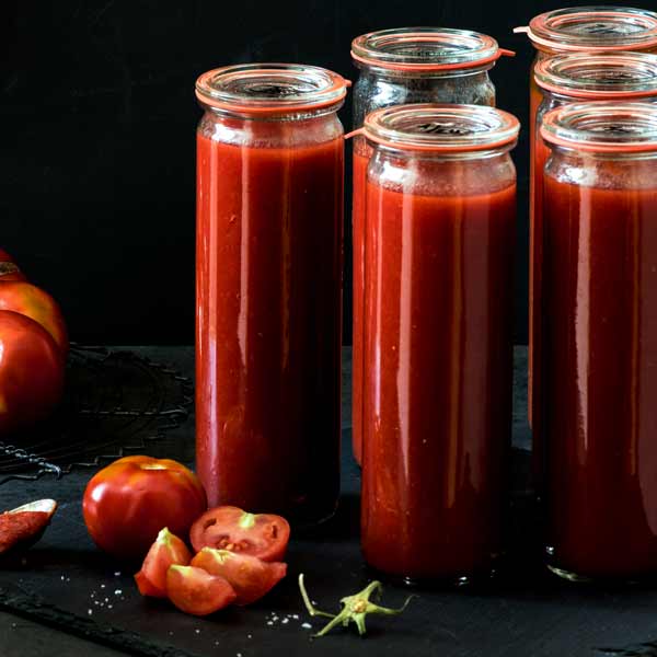 Fertige Tomatensauce im Glas
