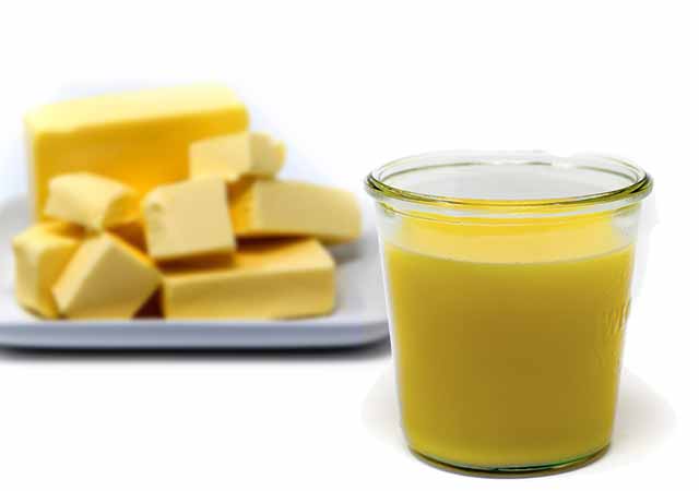 Selbst gemachtes Butterschmalz im Glas