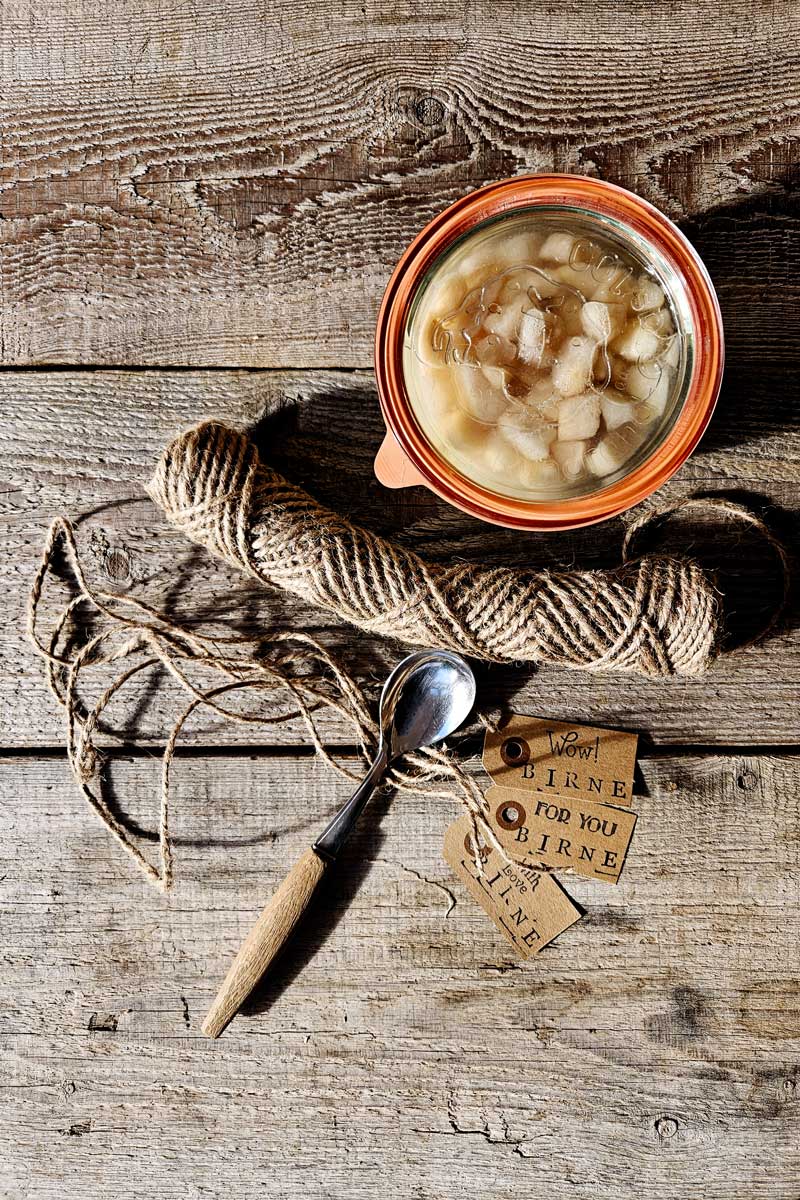 Beschriftungsanhänger für Birnenkompott