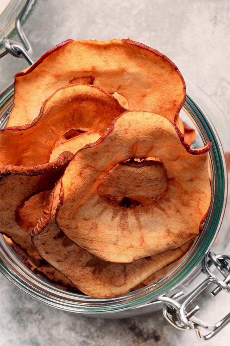 Getrocknete Apfelringe im Vorratsglas – bis zu 12 Monate haltbar, schön anzusehen und immer griffbereit