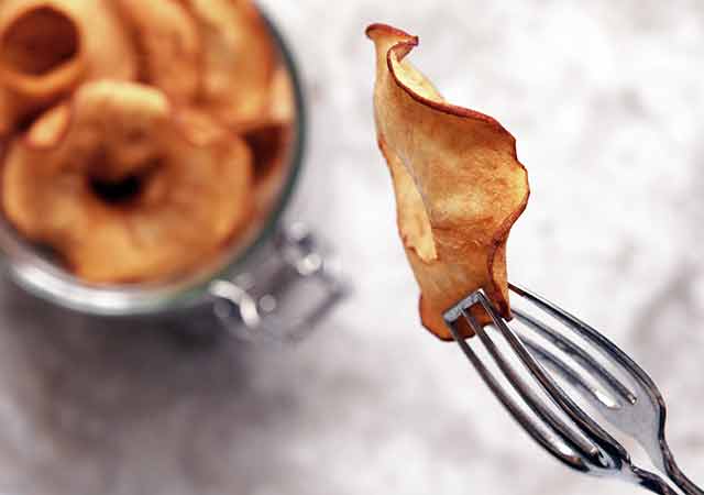 Getrocknete Apfelchips
